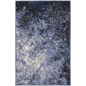 2' x 3' ft. Light Blue Abstract Area Rug