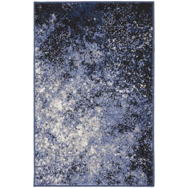 Light Blue 2 ft. x 3 ft. Abstract Area Rug