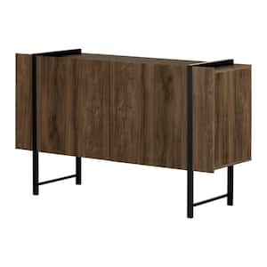 Mezzy Brown Walnut Particle Board 53.5 in. Sideboard with 2 Doors
