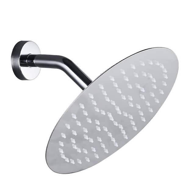 ALEASHA 1-Spray Pattern with 1.75 GPM 10 in. Wall Mount Rain Fixed Shower Head in Chrome
