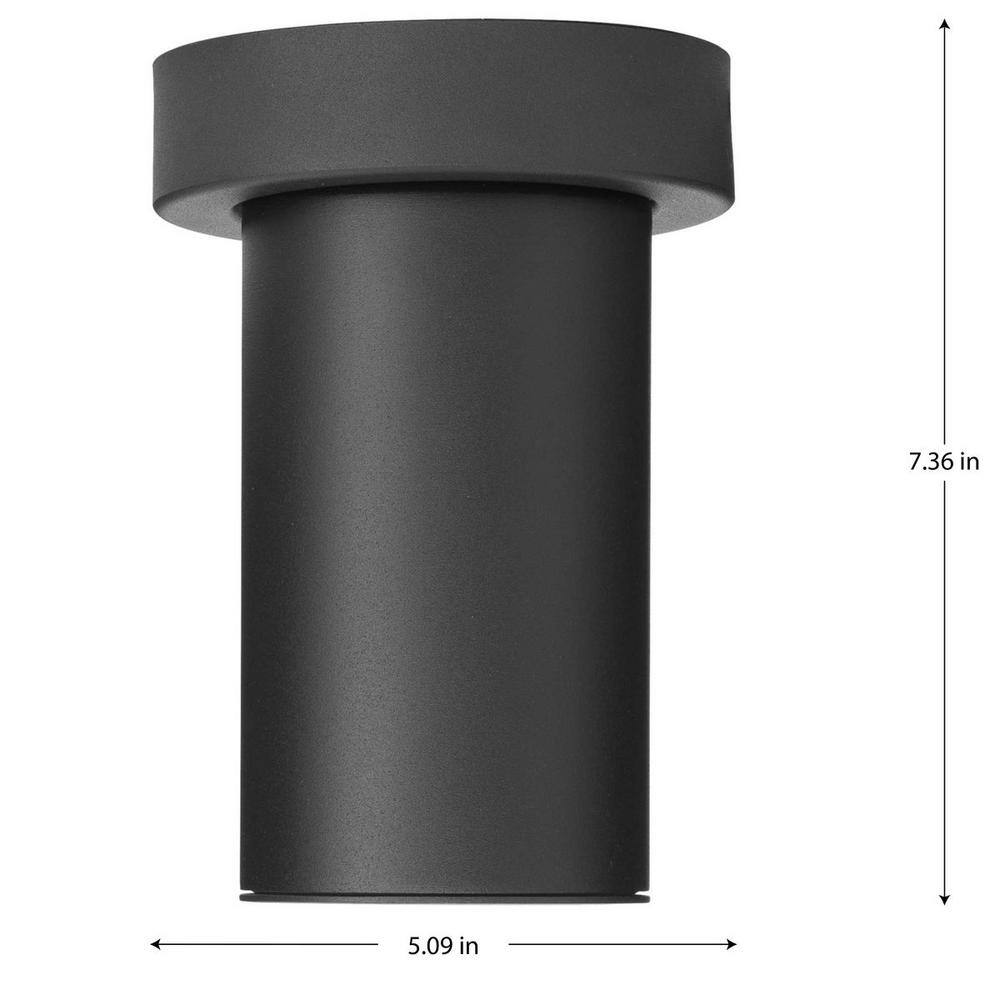 Black Aluminum LED Indoor/Outdoor Flush Mount Cylinder Light