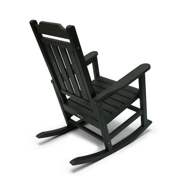 Luxeo Belmont Black All Weather Plastic, All Weather Rocking Chairs Black