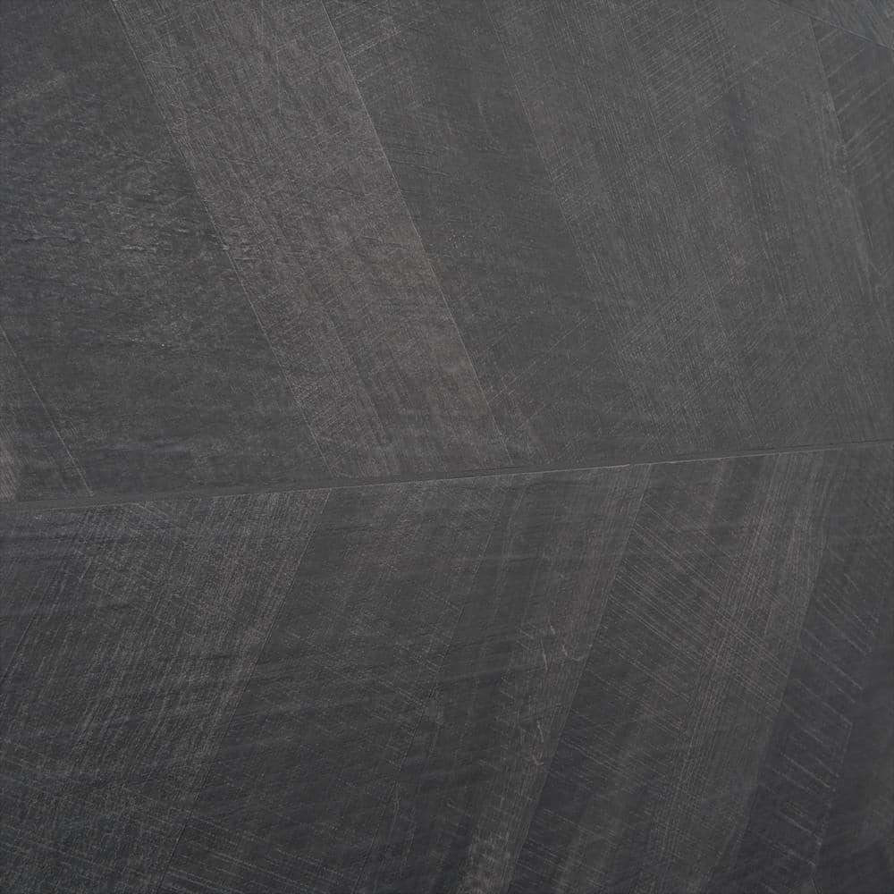 Auburn Chevron 24x48 Matte Black Porcelain Floor and Wall Tile
