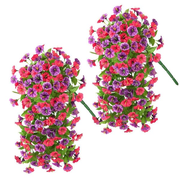 18.9 in. Multi-Colored Outdoor Artificial Hanging Orchid Flower