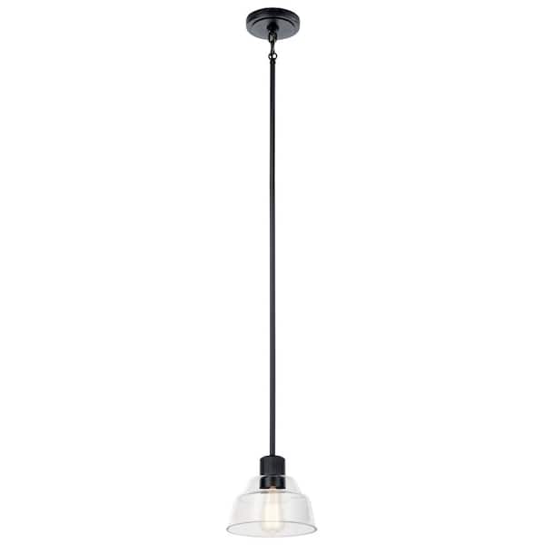 Eastmont 1-Light Black Vintage Industrial Standard Kitchen Mini Pendant Hanging Light with Clear Glass