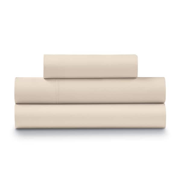 ELLA JAYNE 300TC Cotton Percale 4-Piece Sand Twin Sheet Set