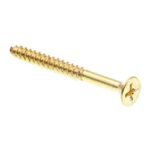#10 x 2 in. Solid Brass Phillips Drive Flat Head Wood Screws (50-Pack)