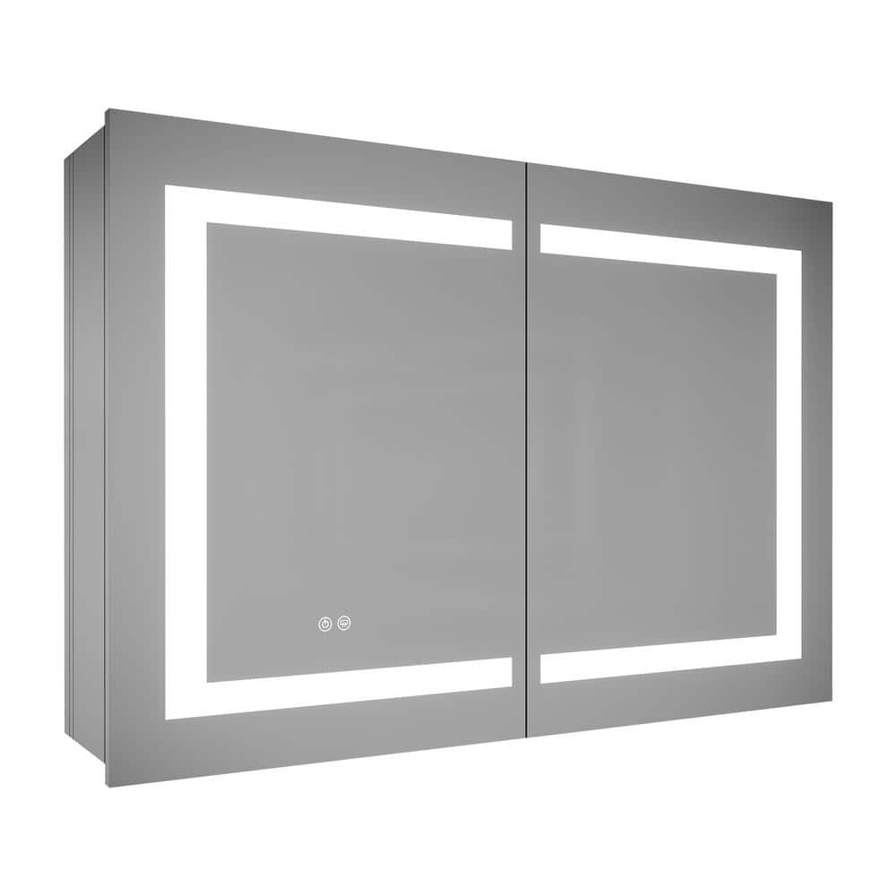 36 in. W x 30 in. H Large Rectangular Silver Aluminum Recessed  