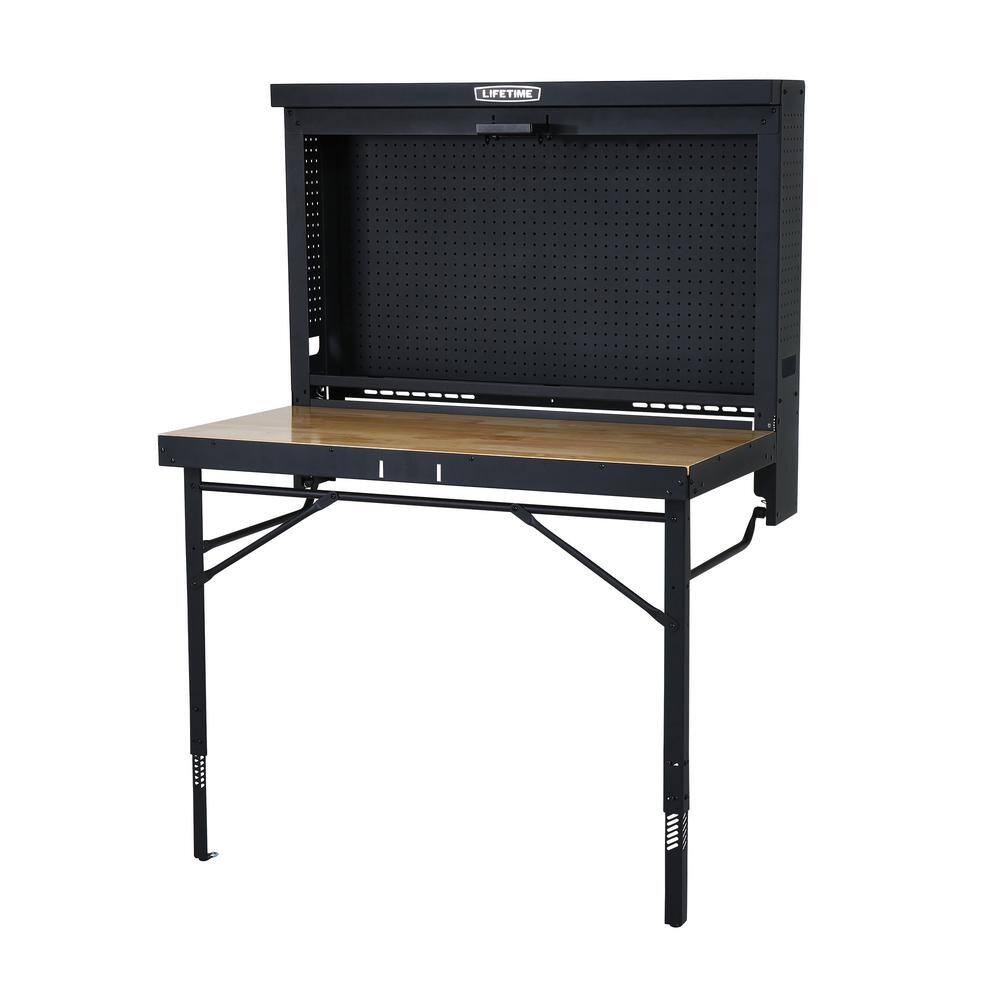Lifetime Adjustable Height Steel and Wood Folding Work Table