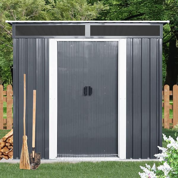 6 ft. x 5 ft. Metal Shed with Window and Double Door (30 sq. ft. )