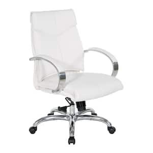 Pro-Line II 7200 Series Delux Mid Back Executive Chair In Dillon Snow with Polished Aluminum Base