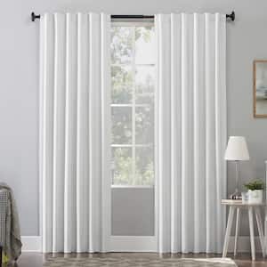 Amherst Velvet Noise Reducing Thermal Pearl Polyester 50 in. W x 96 in. L Back Tab 100% Blackout Curtain (Single Panel)