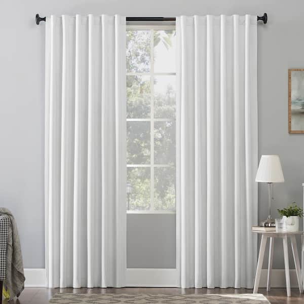 Sun Zero Amherst Velvet Noise Reducing Thermal Pearl Polyester 50 in. W x 108 in. L Blackout Curtain Double Panel