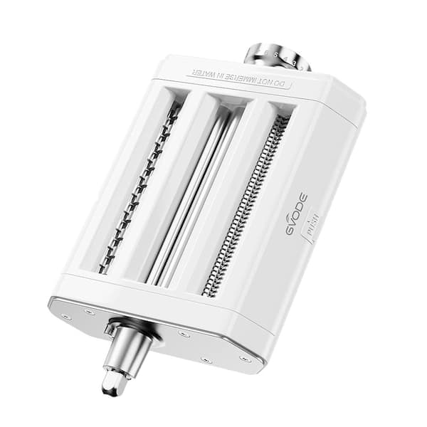 Unbranded 3-in-1 Pasta Maker Attachment W/ Roller, Spaghetti and Fettuccine Cutters and 8 Thickness Setting for Stand Mixer, White