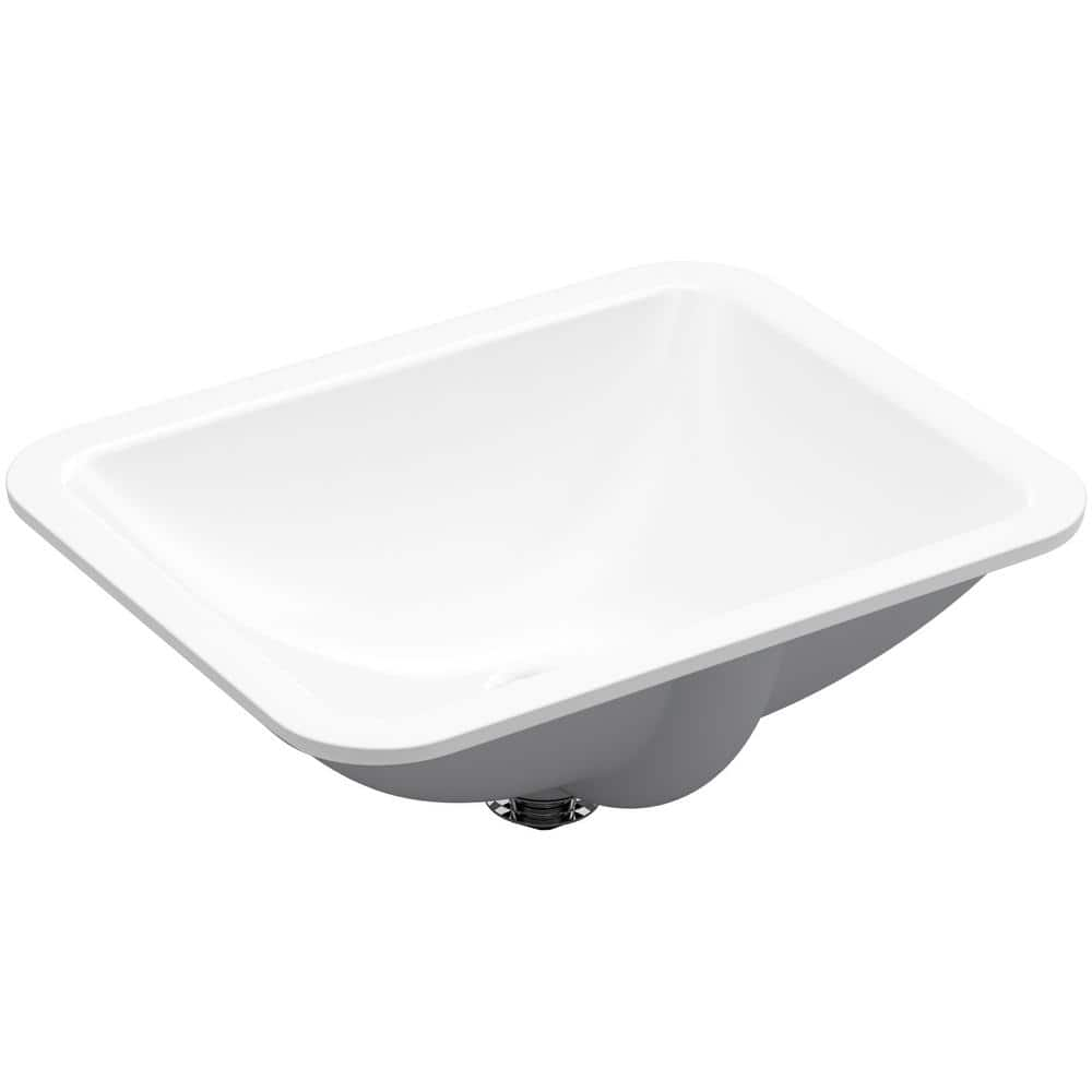 KOHLER Caxton 20 1 2 In Rectangle Undermount Bathroom Sink In White K   White Kohler Undermount Bathroom Sinks K 20000 0 64 1000 