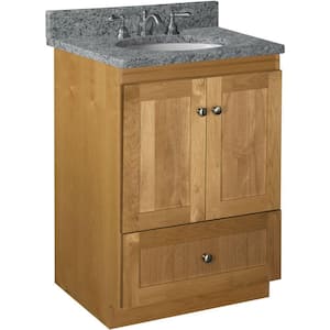 Shaker 24 in. W x 21 in. D x 34.5 in. H Bath Vanity Cabinet without Top in Natural Alder