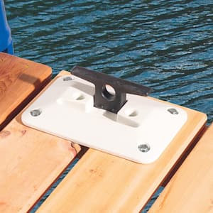 Black and Ivory Nylon Folding Dock Cleat for Dock Decking in Boat Dock Systems, 2-Pack