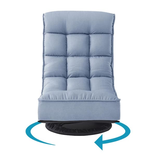 SUNRINX Blue Folding Lazy Recliner Folding Gaming Chair Bean Bag