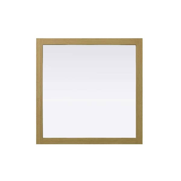 Honey Brown 36 in. W x 36 in. H Transitional Square Mirror