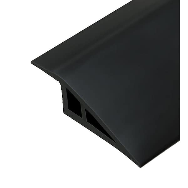 6.56L x 0.9H x 2.87 in. ft. Self Adhesive Rubber Floor Transition Strip Black PVC Edging Threshold Trim