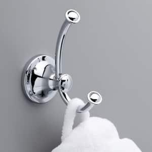 Silverton Double Towel Hook Bath Hardware Accessory in Polished Chrome