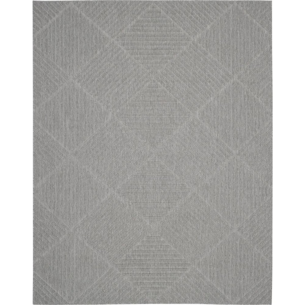 Home Decorators Collection Palamos Light Gray 9 ft. x 12 ft. Geometric Contemporary Indoor/Outdoor Patio Area Rug