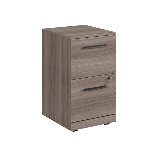 Unbranded Affirm 2-Drawer Hudson Elm 28.425 in. H x 15.551 in. W x 19.449 in. H Engineered Wood Mobile File Cabinet (Assembled)
