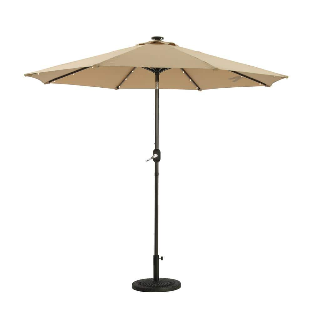 Extremely Weather Resistant 9 ft. Patio Market Umbrella in Beige with ...