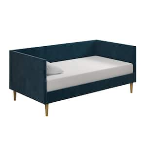 Felicia Mid Century Blue Velvet Upholstered Twin Daybed