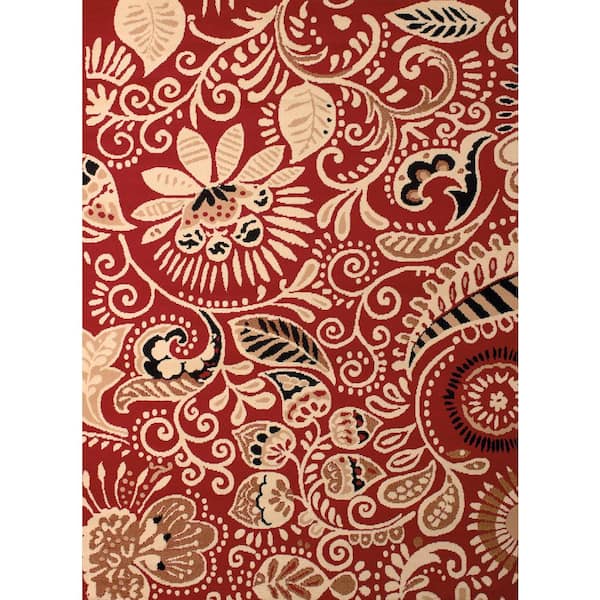 Dallas Bandanna Red 2 ft. x 3 ft. Indoor Area Rug