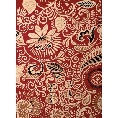 Dallas Bandanna Red 5 ft. x 7 ft. Indoor Area Rug