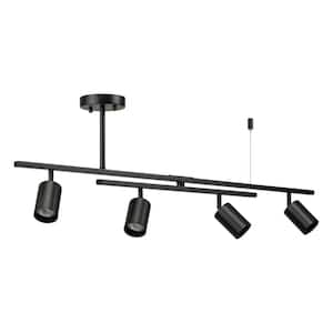 West 3.48 ft. 4-Light Matte Black Flexible Track Lighting Kit with Center Swivel Bar