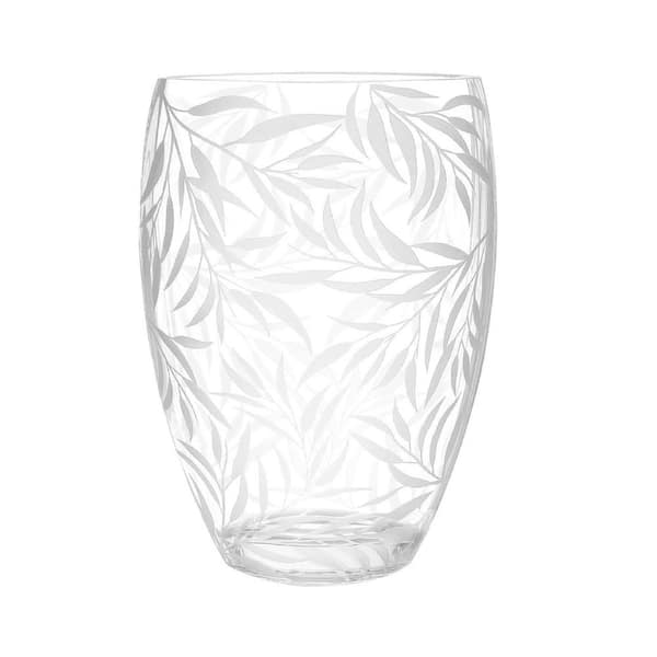 HomeRoots 12 in. Clear Crystal Pot Decorative Vase