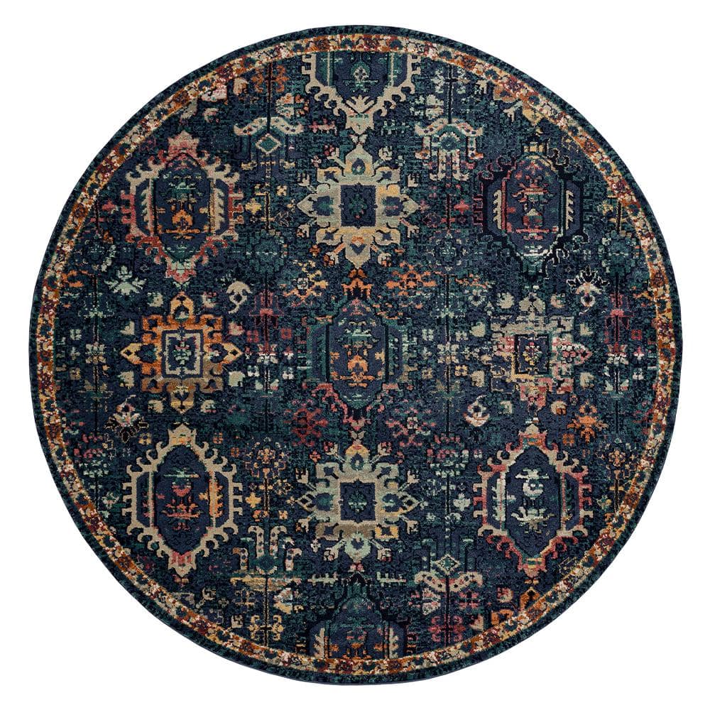 Medallion Blue 7 ft. 10 in. Round Indoor Area Rug price history on PriceWatchPro