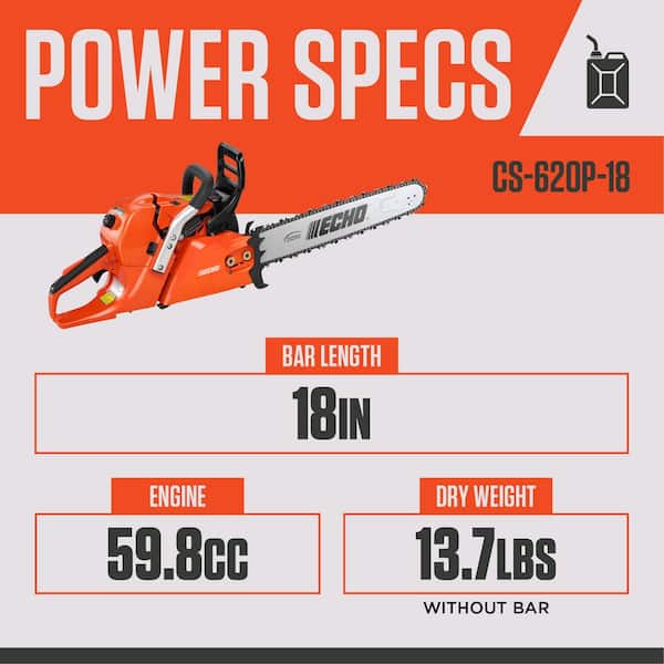 ECHO 18 in. 59.8 cc Gas 2-Stroke X Series Rear Handle Chainsaw CS