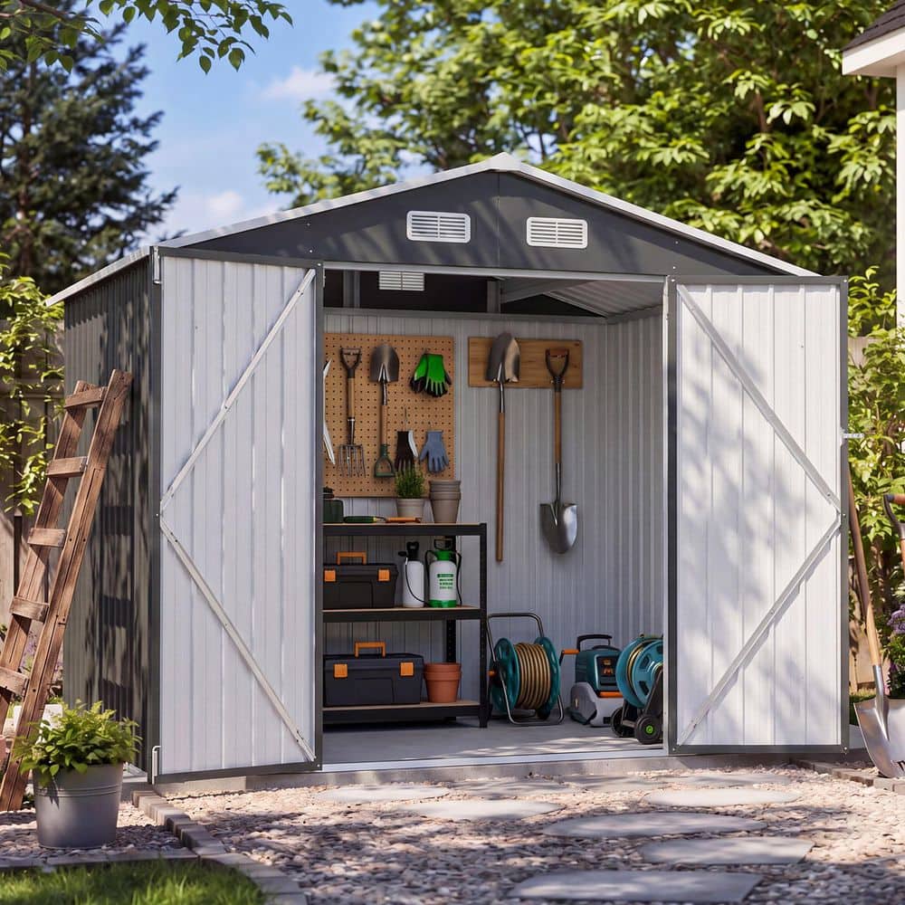 Sizzim 7.3 ft. W x 5.2 ft. D Outdoor Storage Metal Shed Air Vents