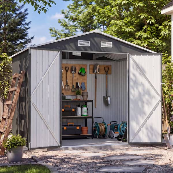 Sizzim 7.3 ft. W x 5.2 ft. D Outdoor Storage Metal Shed Air Vents