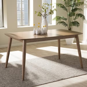 Edna Light Brown Finished Wood Dining Table