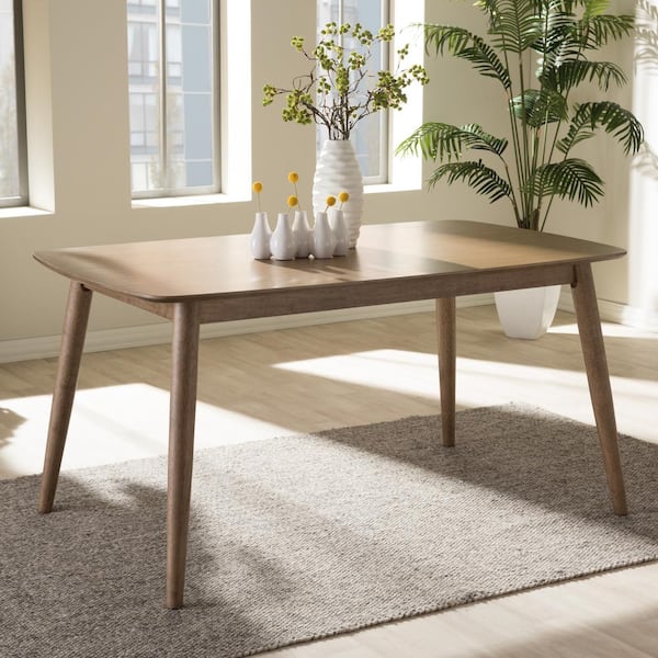 Baxton Studio Edna Light Brown Finished Wood Dining Table