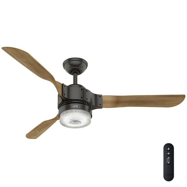 Hunter Apache Wifi Enabled Apple HomeKit/Google Home/Alexa 54 in. Indoor Noble Bronze Ceiling Fan with Light Kit and Remote