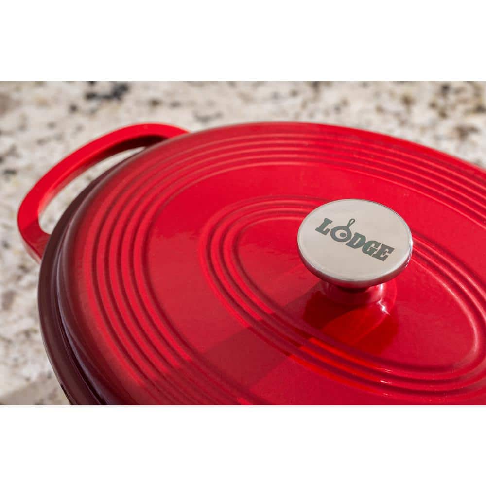 Classic 7 Quart Red Enameled Cast Iron Dutch Oven