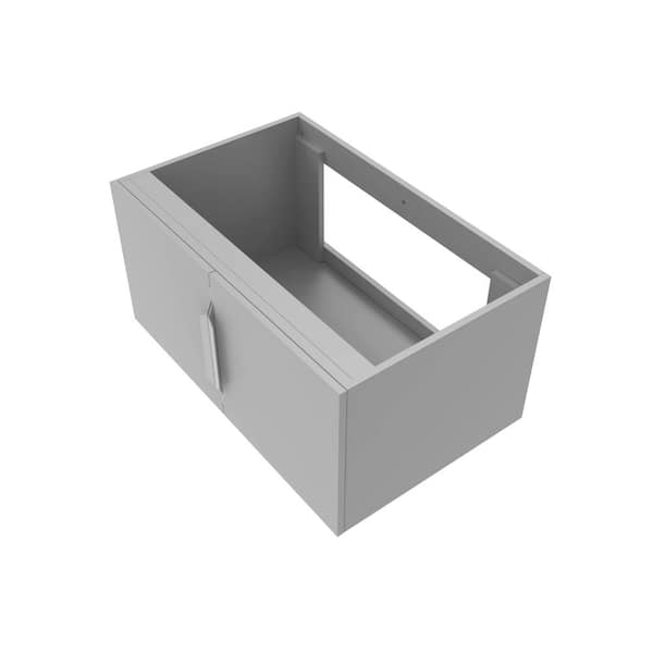castellousa Alpine 29.63 in. W x 18.75 in. D x 14.38 in. H Bath Vanity Cabinet without Top in Matte Gray with Chrome Trim