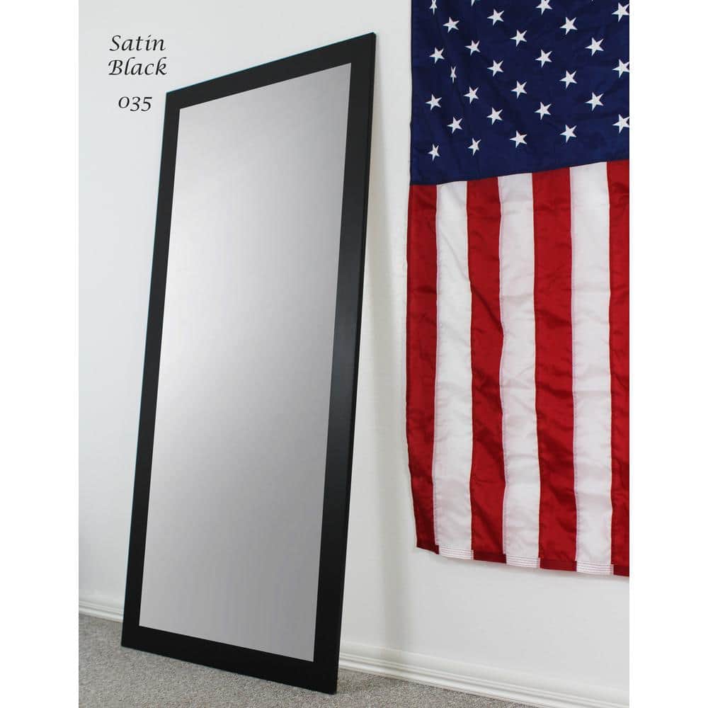 Oversized Flat Black Composite Modern Mirror (71 in. H X 32 in. W)