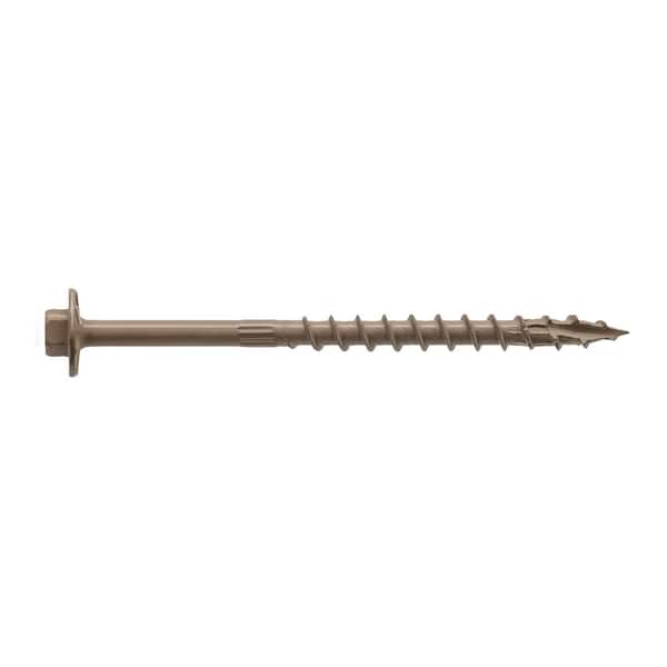 Simpson Strong-Tie 0.195 in. x 4 in. 5/16 Hex, Washer Head, Strong-Drive SDWH Timber-Hex Wood Screw, DB Coating in Tan (50-Pack)