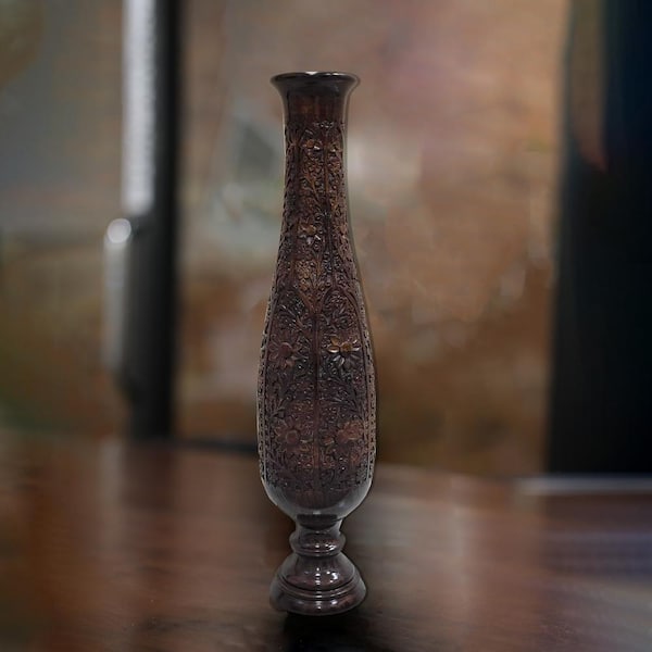 Unique Vintage Wooden Vase