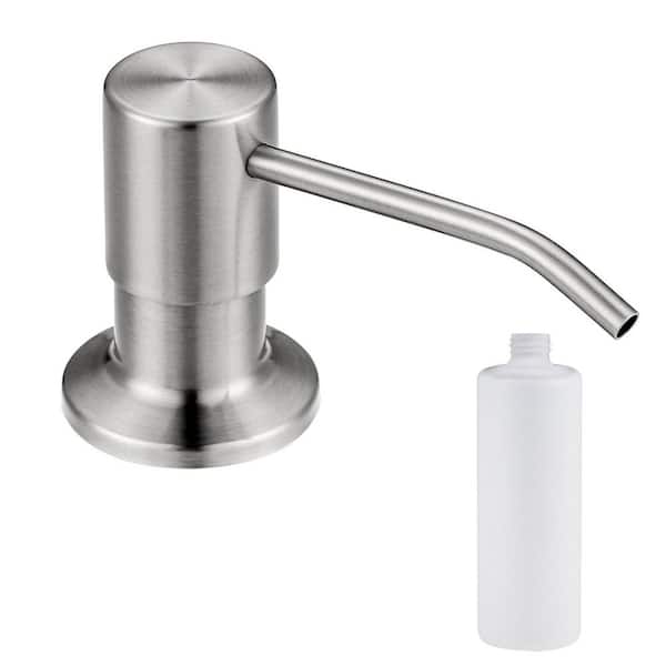 Brushed Nickel Stainless Steel Soap Dispenser for Kitchen Sink with 6.6 in. Bottle