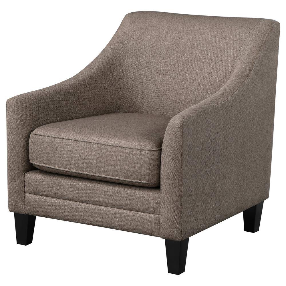 Camel Brown Transitional Wood Accent Chair
