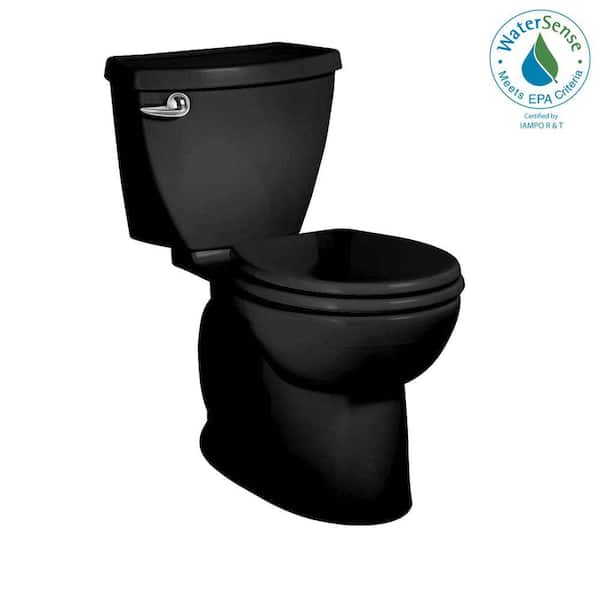 American Standard Cadet 3 FloWise 2-Piece 1.28 GPF High Efficiency Round Front Toilet in Black-DISCONTINUED