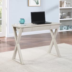 Marna 40 in. Weathered White Wood 1-Drawer Writing Desk