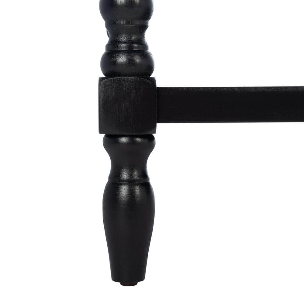 Athena Farmhouse Charm Black Wood Console Table with Storage